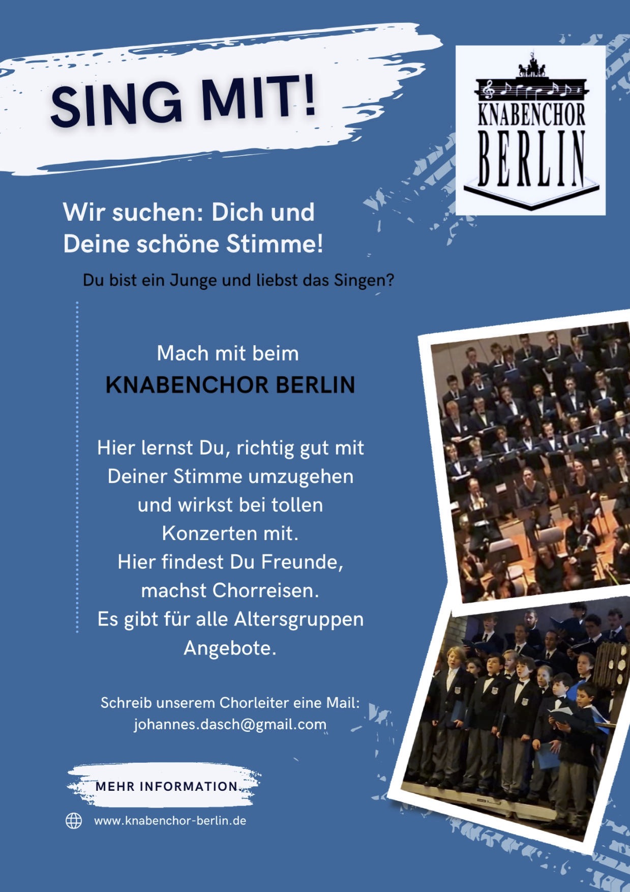 Sing mit! - Flyer Knabenchor Berlin